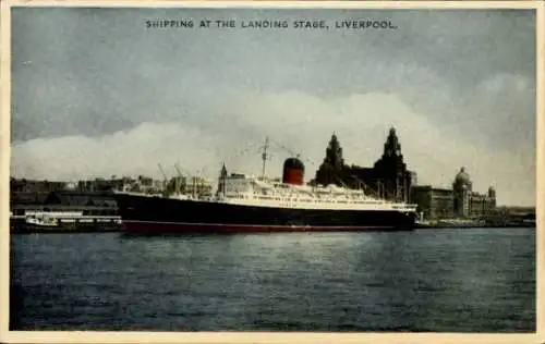 Ak Liverpool Merseyside England, Schifffahrt am Landing Stage, Passagierschiff