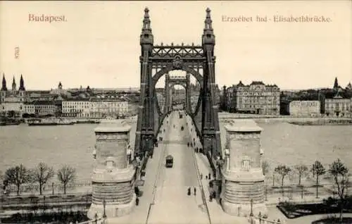 Ak Budapest Ungarn, Elisabethbrücke