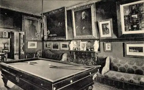 Ak Kanalinsel Guernsey, Residenz von Victor Hugo, Billiardzimmer, Gemälde