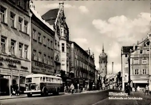 Ak Lutherstadt Wittenberg, Schlossstraße, Schlosskirche