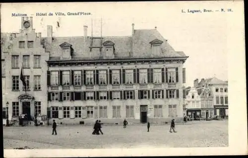 Ak Mechelen Mecheln Malines Flandern Antwerpen, Hotel de Ville, Grand Place