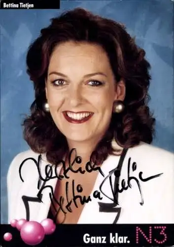 Ak Moderatorin Bettina Tietjen, Portrait, Autogramm