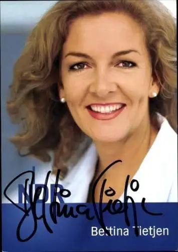 Ak Moderatorin Bettina Tietjen, Portrait, Autogramm