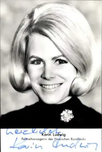 Ak Moderatorin Karin Tietze Ludwig, Portrait, Autogramm