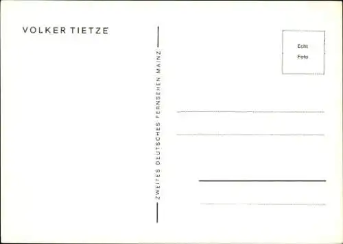 Ak Schauspieler Volker Tietze, Portrait, Autogramm