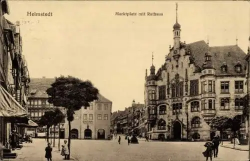 Ak Helmstedt in Niedersachsen, Marktplatz, Rathaus