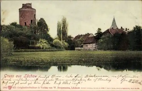 Ak Lüchow im Wendland, Teilansicht, Amtsturm