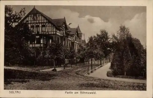 Ak Soltau Lüneburger Heide Niedersachsen, Am Böhmewald, Fachwerkhaus