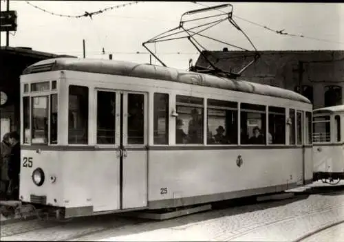 Ak Gera in Thüringen, Platz der Republik, Straßenbahn, Tw 25 Serie 24-26 Bj 1937