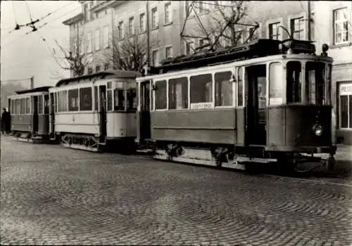 Ak Gera in Thüringen, Platz der Republik, Straßenbahn, Tw 1 Serie 1-8 Bj 1925 MAN