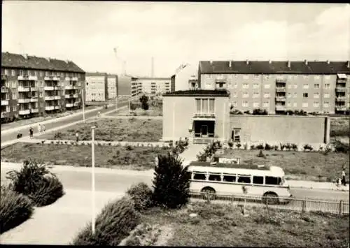 Ak Braunsbedra im Saalekreis, Vogelschau auf die Parksiedlung, Omnibus