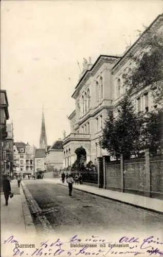 Ak Barmen Wuppertal, Bleicherstraße mit Gymnasium