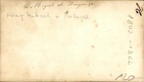 CdV König Michael I von Portugal, Portrait