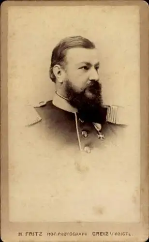 CdV Heinrich XII Reuss, Portrait in Uniform