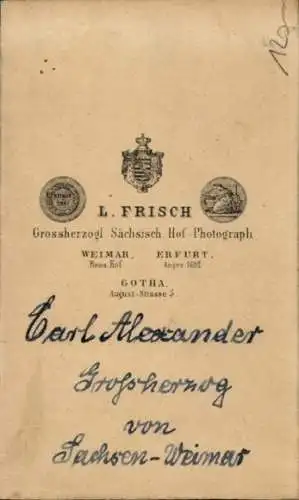 CdV Carl Alexander, Großherzog von Sachsen-Weimar-Eisenach, Portrait