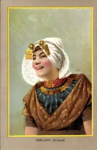 Litho Zeeland, Frau in niederländischer Tracht