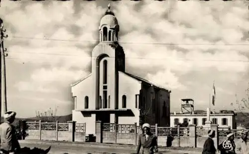 Ak Lamy Algerien, Kirche, Kriegsdenkmal und Schule