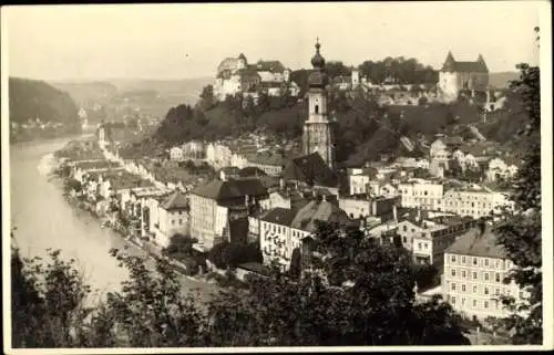 Ak Burghausen an der Salzach Oberbayern, Gesamtansicht, Burg