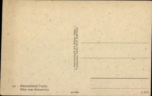 Ak Fulda in Hessen, Blick vom Frauenberg, Panorama