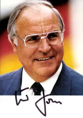 Ak Bundeskanzler Helmut Kohl, Porträt, Autogramm