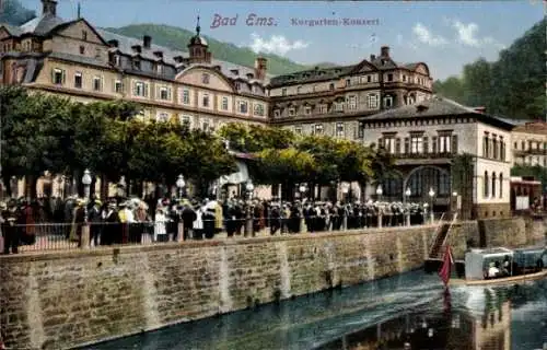 Ak Bad Ems an der Lahn, Kurgarten, Konzert