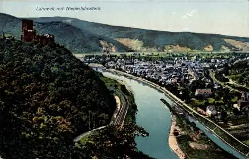 Ak Oberlahnstein Lahnstein am Rhein, Burg Lahneck, Niederlahnstein