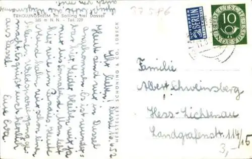 Ak Dassel am Solling, Erholungsheim