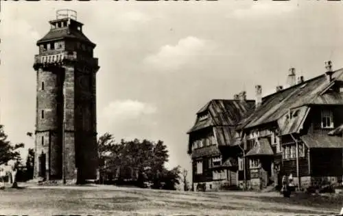 Ak Wildenthal Eibenstock im Erzgebirge, Auersberg, Unterkunftshaus, Turm