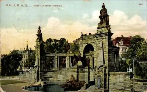 Ak Halle an der Saale, Kaiser Wilhelm Denkmal