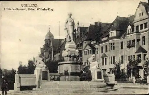 Ak Ehrenbreitstein Koblenz am Rhein, Artillerie-Denkmal, Kaiser Wilhelm Ring