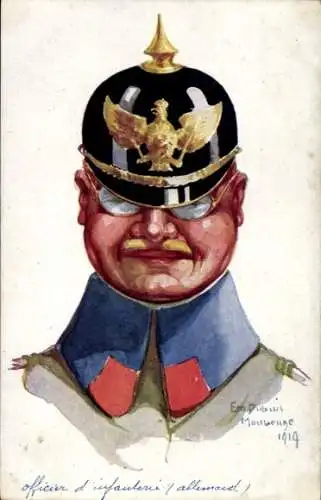 Künstler Ak Dupuis, Emil, deutscher Offizier der Infanterie, Pickelhaube