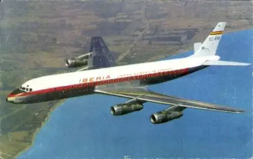 Ak Spanisches Passagierflugzeug Iberia, Douglas DC-8 Turbofan