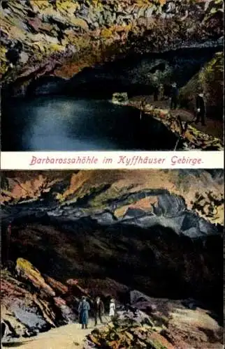 Ak Steinthaleben Kyffhäuserland, Kyffhäuser, Barbarossahöhle, See