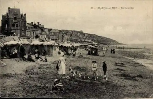 Ak Villers sur Mer Calvados, Strand