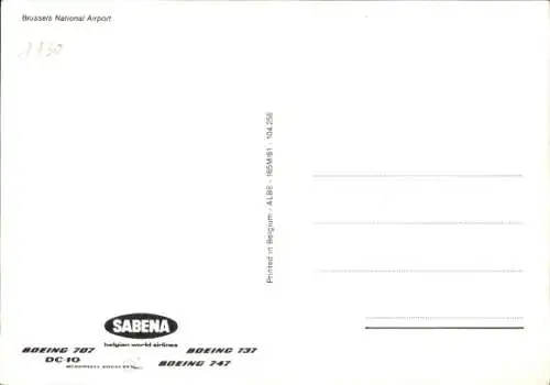 Ak Brüssel, Flughafen, Sabena, Passagierflugzeuge, Boeing 707, 737, 747, DC 10