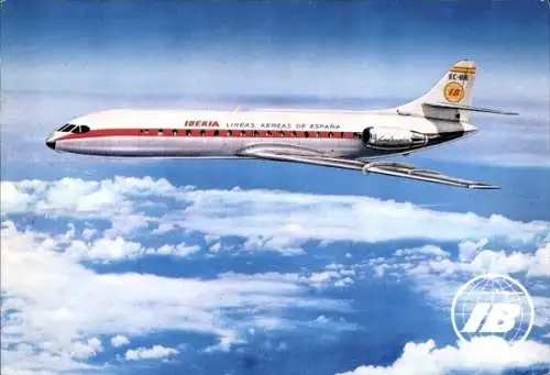 Ak Spanisches Passagierflugzeug Iberia, Caravelle X-R, EC-BIE