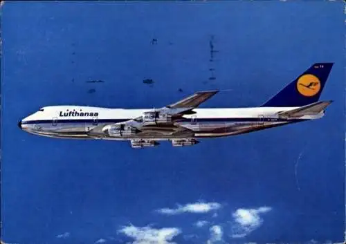 Ak Boeing Jet 747, Lufthansa, Deutsches Passagierflugzeug