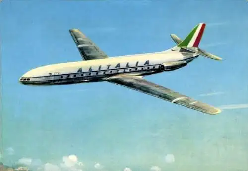 Ak Italienisches Passagierflugzeug Alitalia, Caravelle III S. E. 210