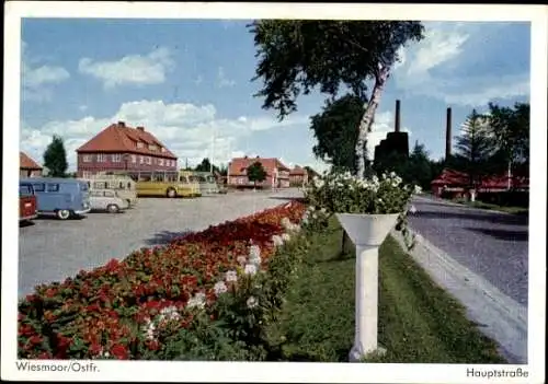 Ak Wiesmoor in Ostfriesland, Hauptstraße, Parkplatz