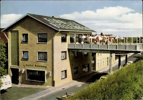 Ak Bielenberg Kollmar in Schleswig-Holstein, Restaurant zum Elbblick, Terrasse