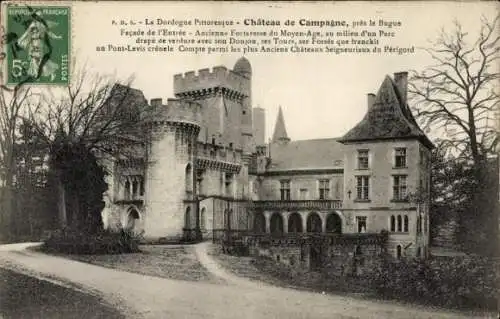 Ak Campagne Dordogne, Schloss, Facade de l'Entree