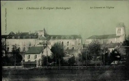 Ak Chateau l'Eveque Dordogne, Couvent, Kirche