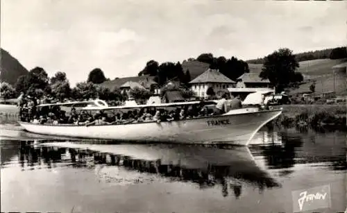 Ak Villers le Lac Doubs, Embarcadere, Hotel du Saut du Doubs