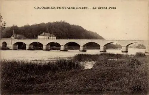 Ak Colombier Fontaine Doubs, Große Brücke