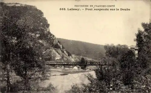 Ak Laissey Doubs, Pont suspendu sur le Doubs