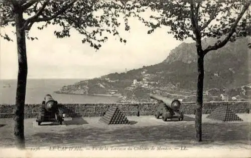 Ak Cap D'Ail Côte d'Azur vor Monaco, gesehen von der Terrasse des Chateau de Monaco