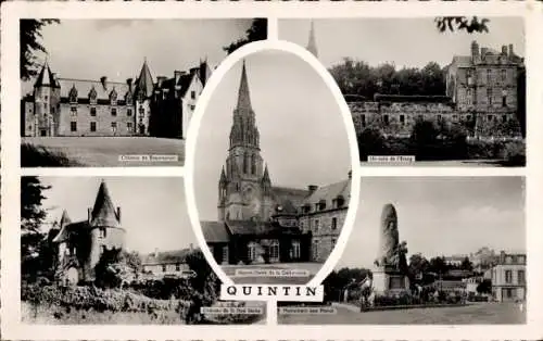 Ak Quintin Côtes d’Armor, Chateau, Monument aux Morts, Notre-Dame de la Deliverance