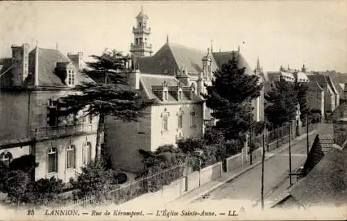 Ak Lannion Côtes d’Armor, Rue de Kerampont, Eglise Sainte-Anne