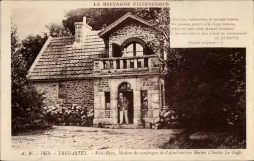 Ak Tregastel Cotes d'Armor, Run-Rouz, maison de campagne de l'Academicien Breton Charles