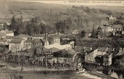 Ak Thury Harcourt Calvados, panorama vu des Monts-Renouf